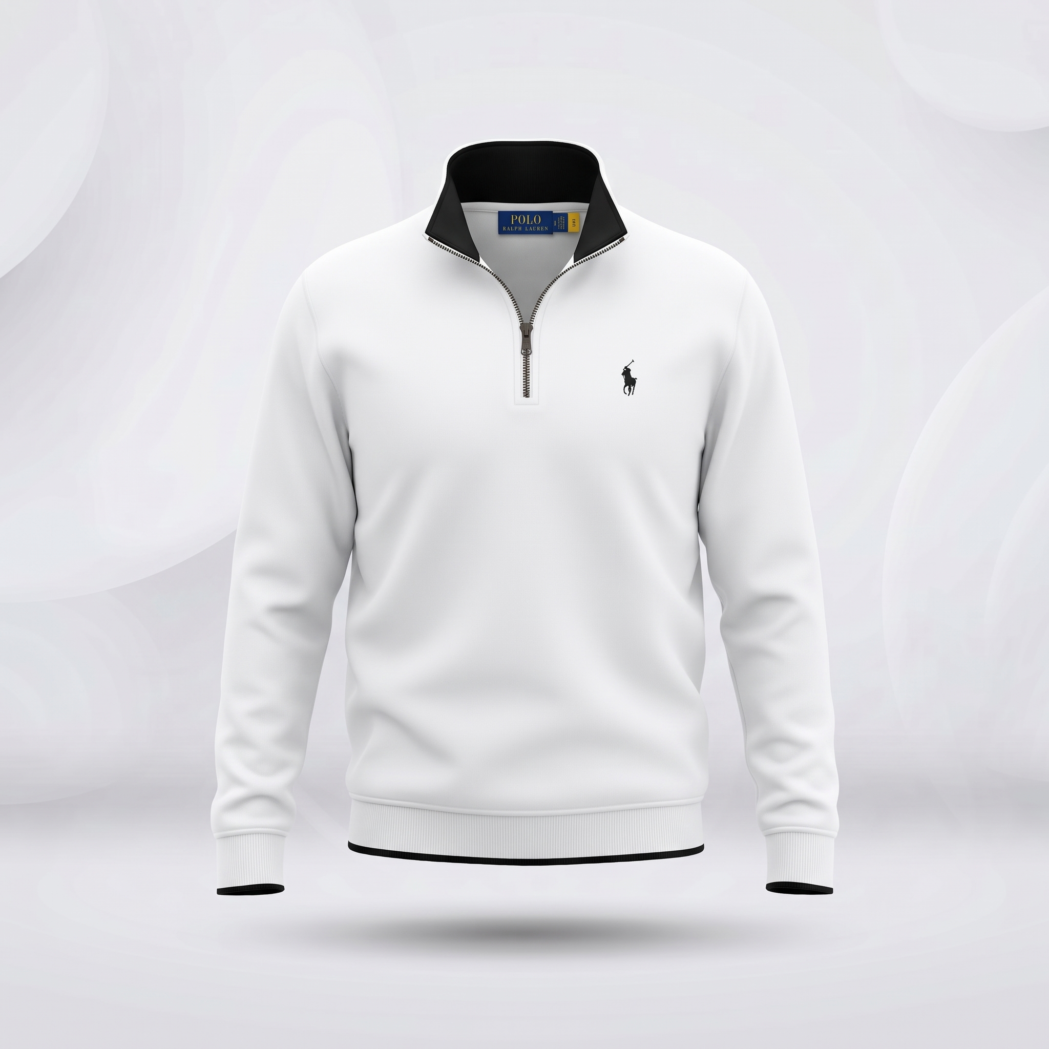 Export Quality Premium Half-Zip Sweatshirt - White
